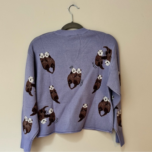 Twik Lavender and Brown Knit Otter Sweater - Picture 4 of 4